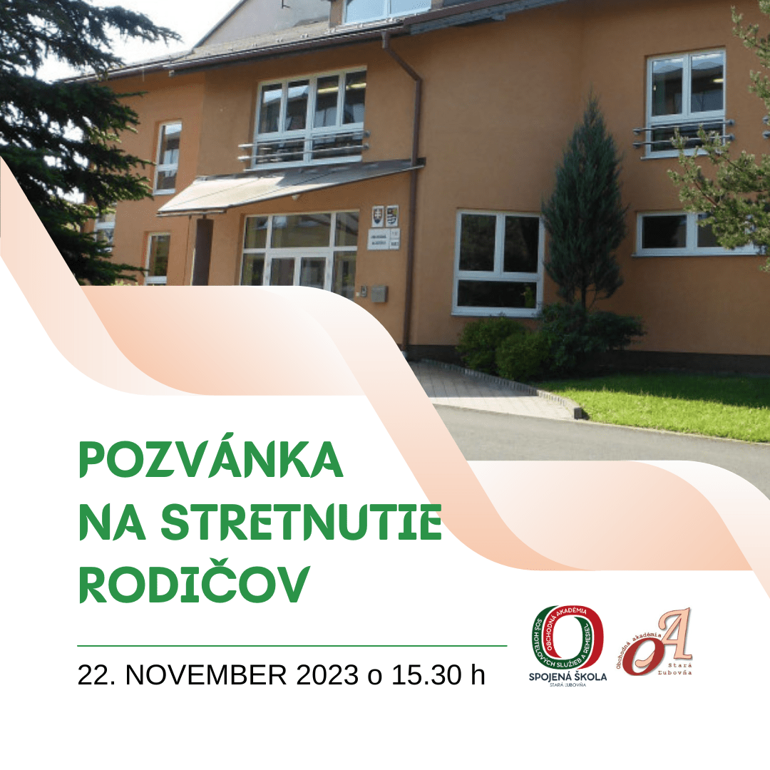 POZVÁNKA NA STRETNUTIE RODIČOV